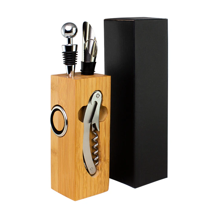 Set de Vino rectangular de Bambú 6