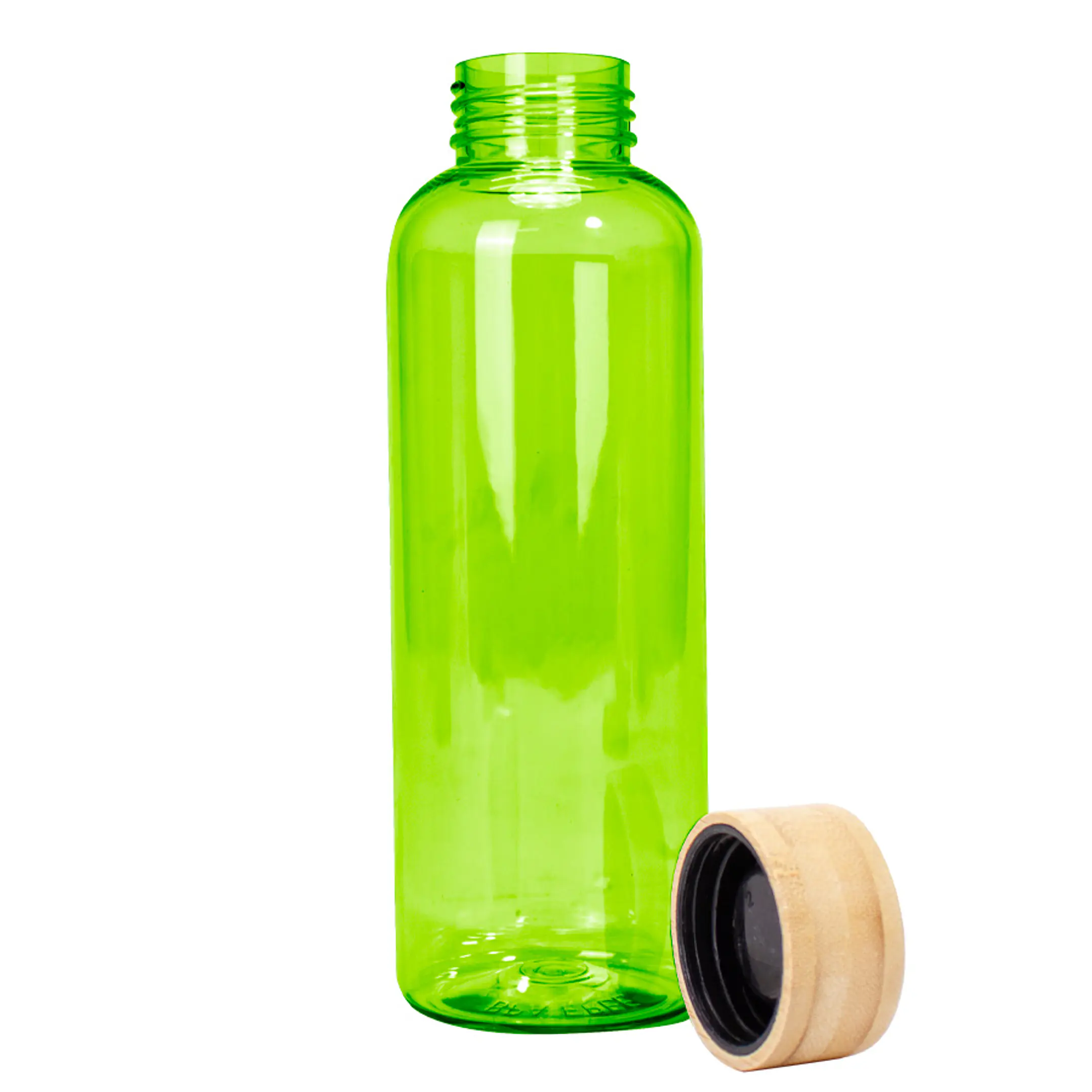Botella PET tapa bambú 