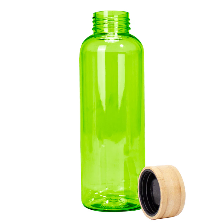 Botella PET tapa bambú 