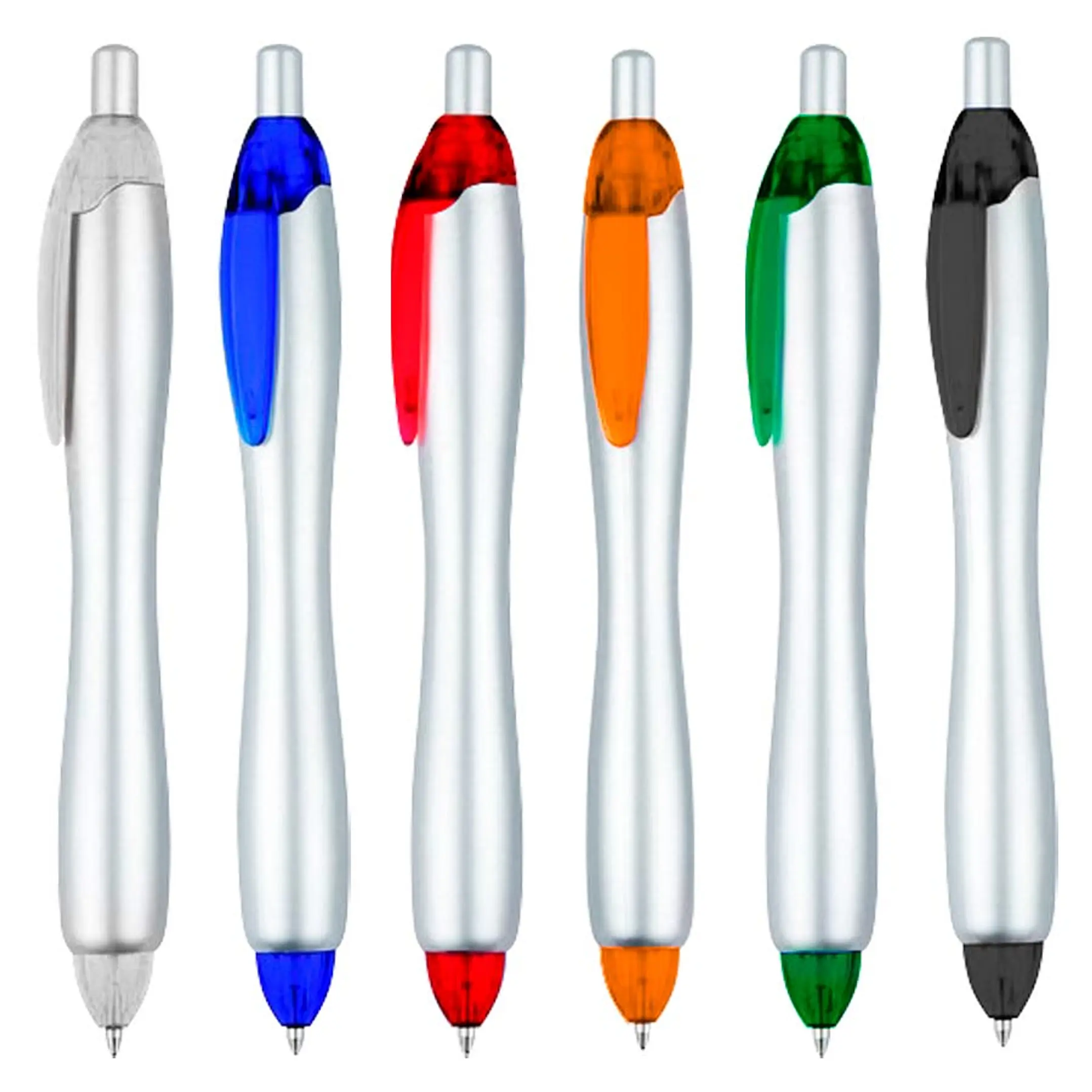 Bolígrafo Plástico Gordito Silver (Pack de 100 Lápices). 1