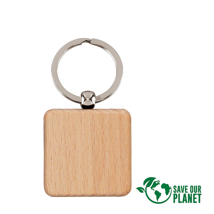 Llavero Cuadrado de Madera (Pack 50 Llaveros). 1