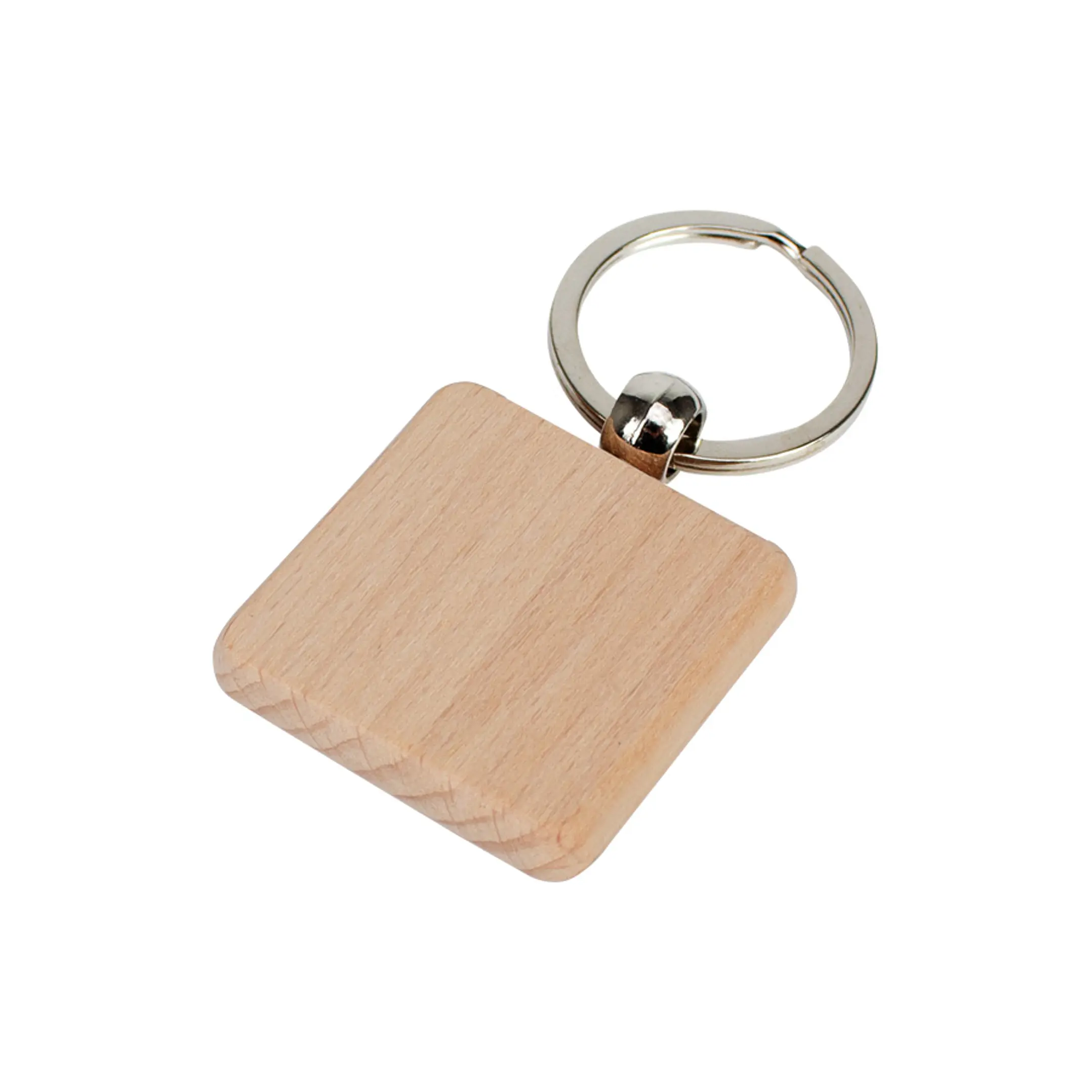 Llavero Cuadrado de Madera (Pack 50 Llaveros). 2
