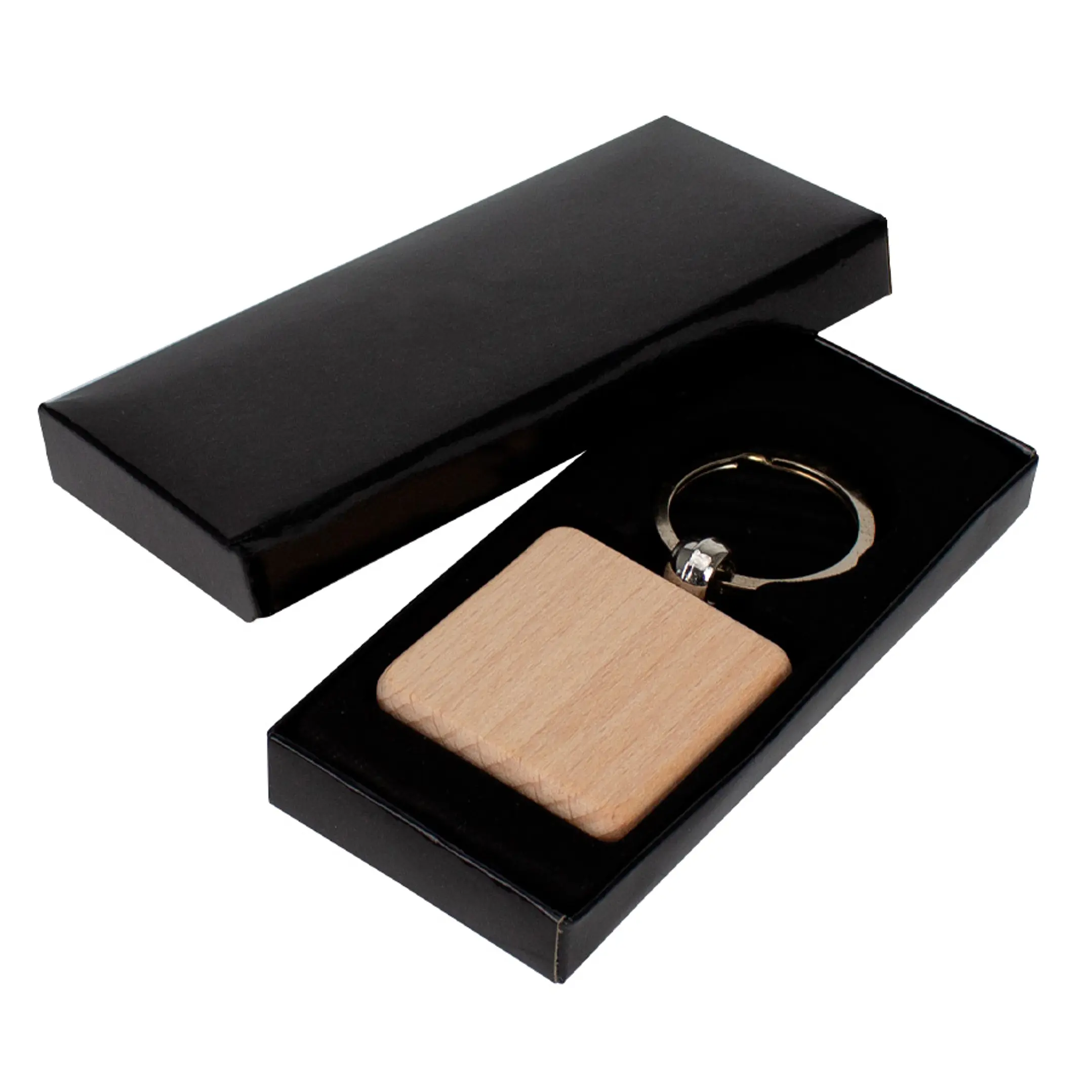 Llavero Cuadrado de Madera (Pack 50 Llaveros). 3