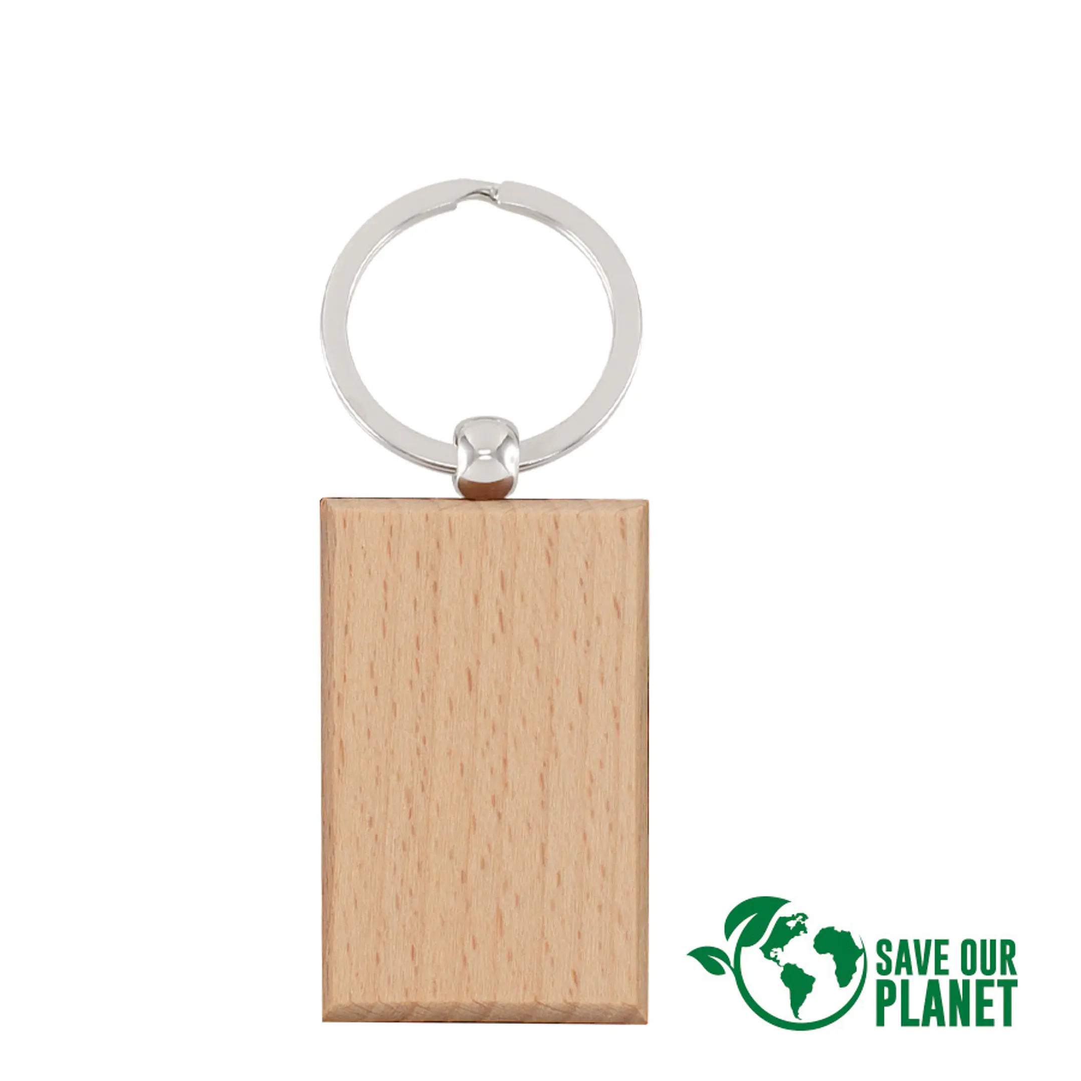 Llavero Rectangular de Madera (Pack 50 Llaveros). 1