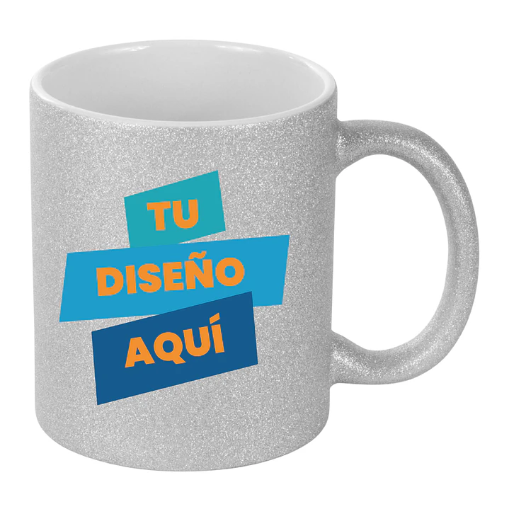 Tazón Glittel Plateado Sublimación (Pack 30 Tazones). 1