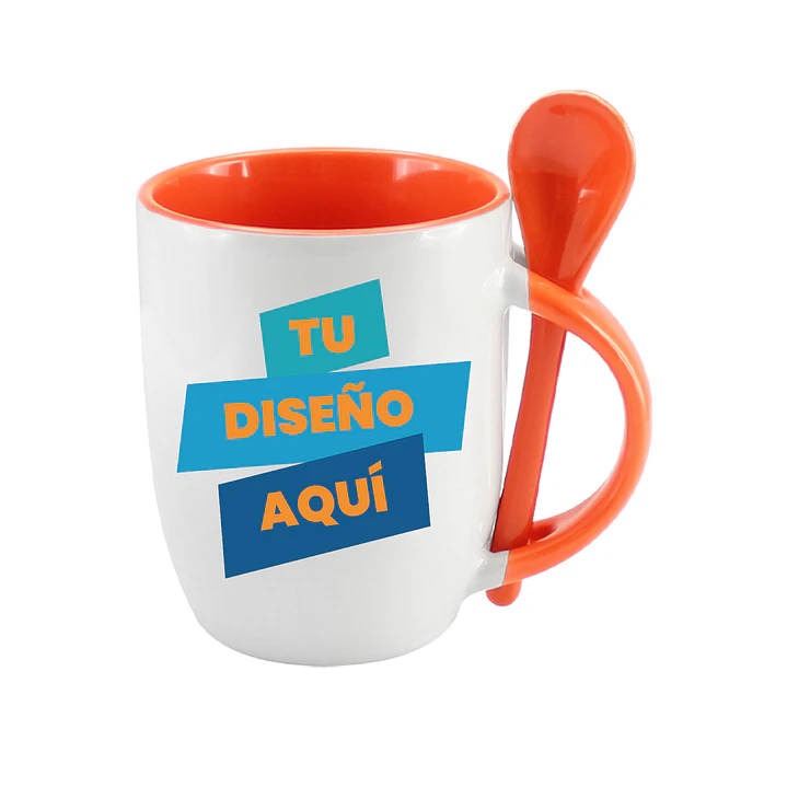 Tazón Cerámico Sublimación con Cuchara (Pack 30 Tazones). 3