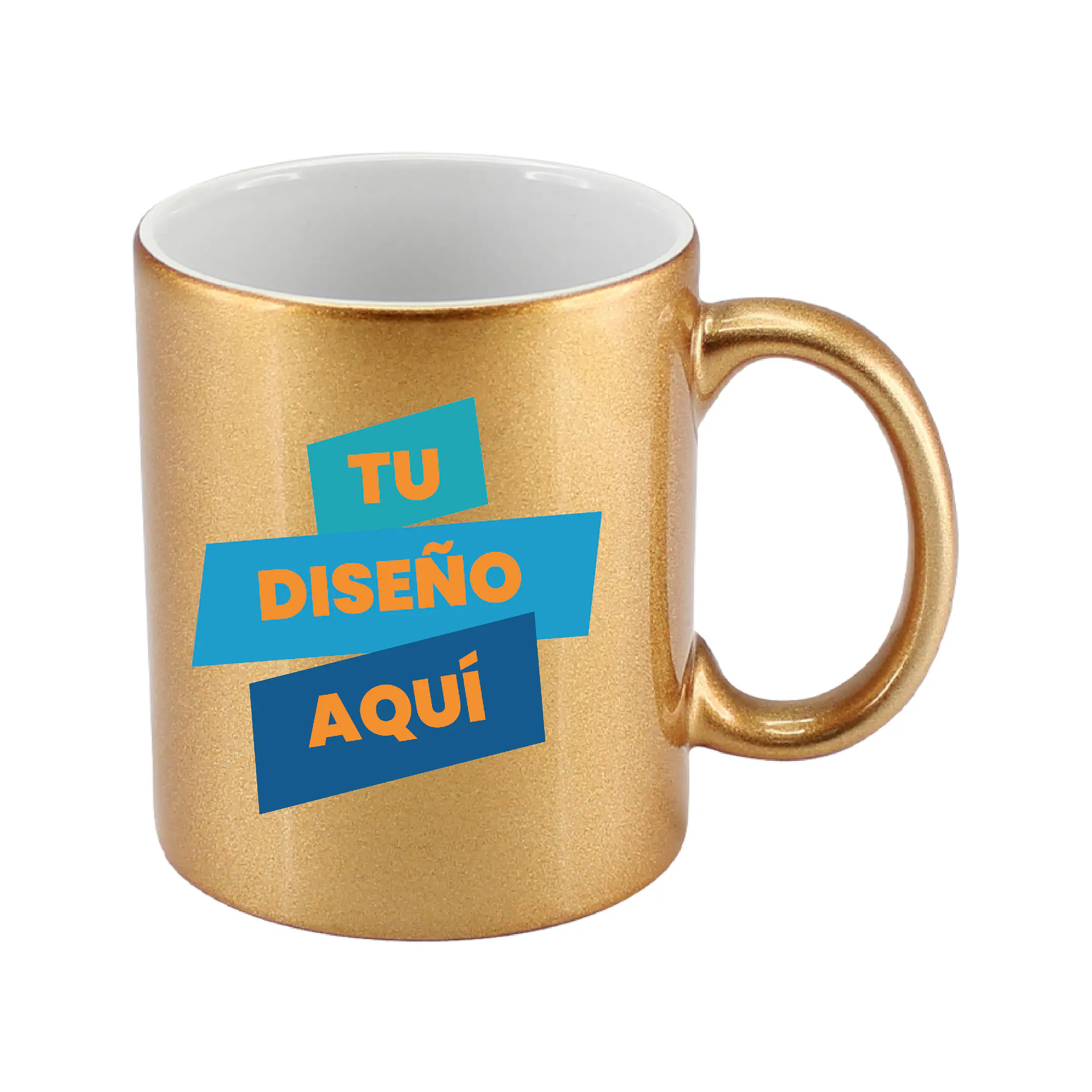 Tazón Cerámico Dorado Sublimación (Pack 30 Tazones). 1