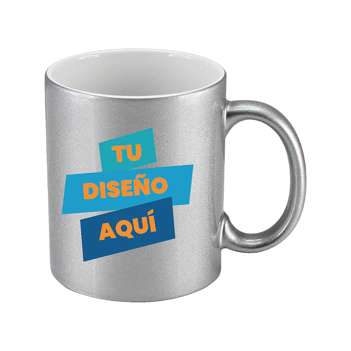 Tazón Cerámico Plateado Sublimación (Pack 30 Tazones). 1