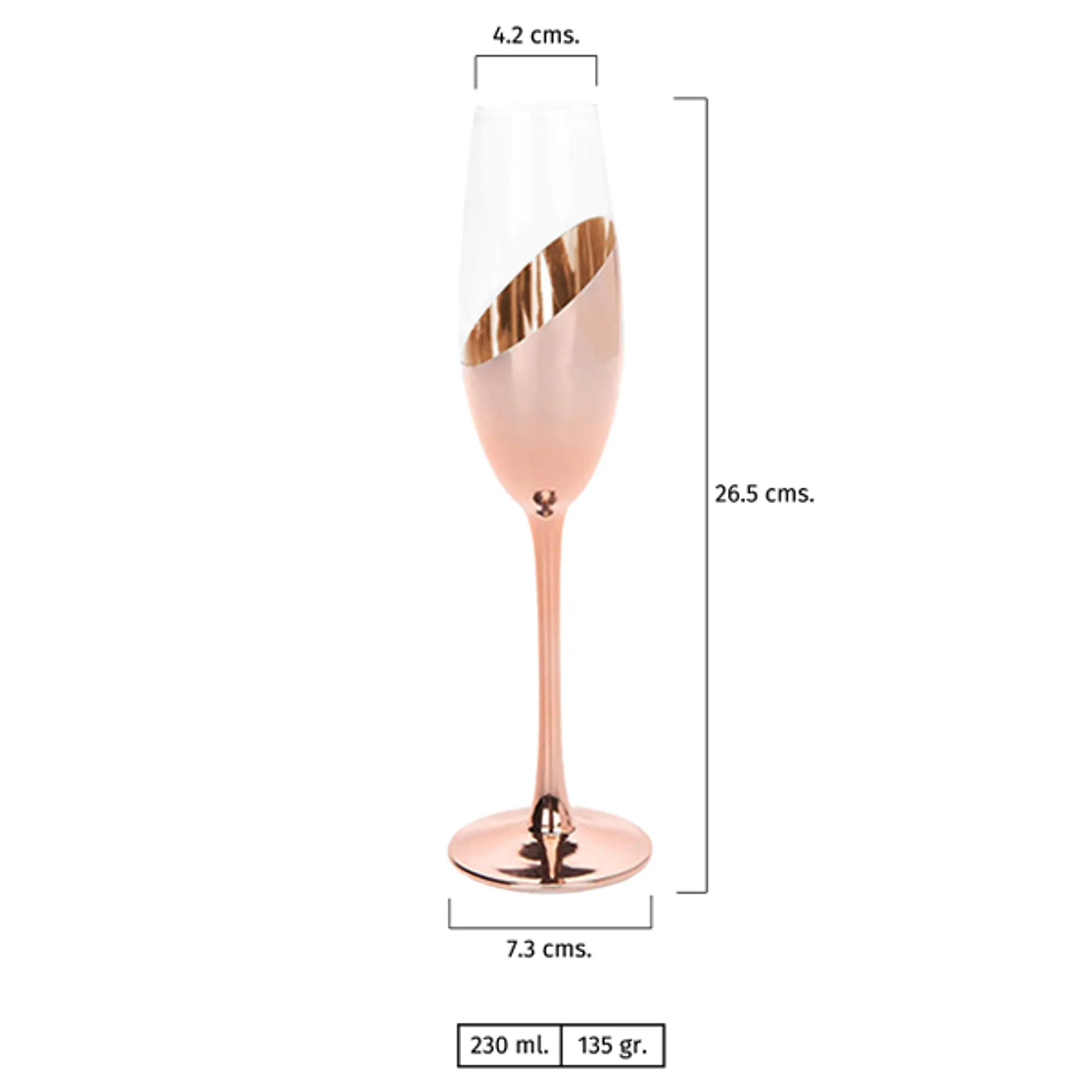 Set de 4 Copas Champagne Encobrizadas 3