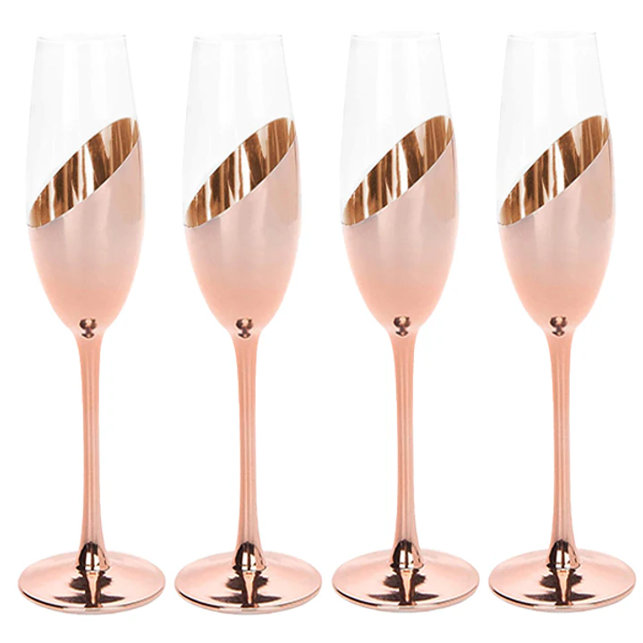 Set de 4 Copas Champagne Encobrizadas 4