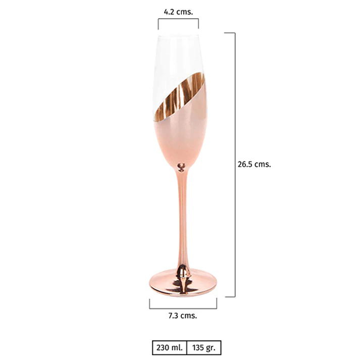 Set de 2 Copas Champagne Encobrizadas 2