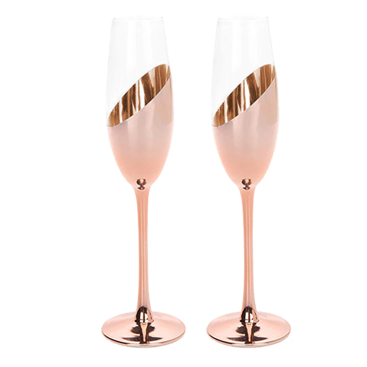 Set de 2 Copas Champagne Encobrizadas 4