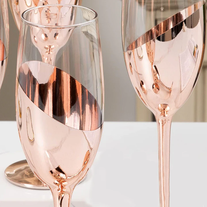 Set de 2 Copas Champagne Encobrizadas 8