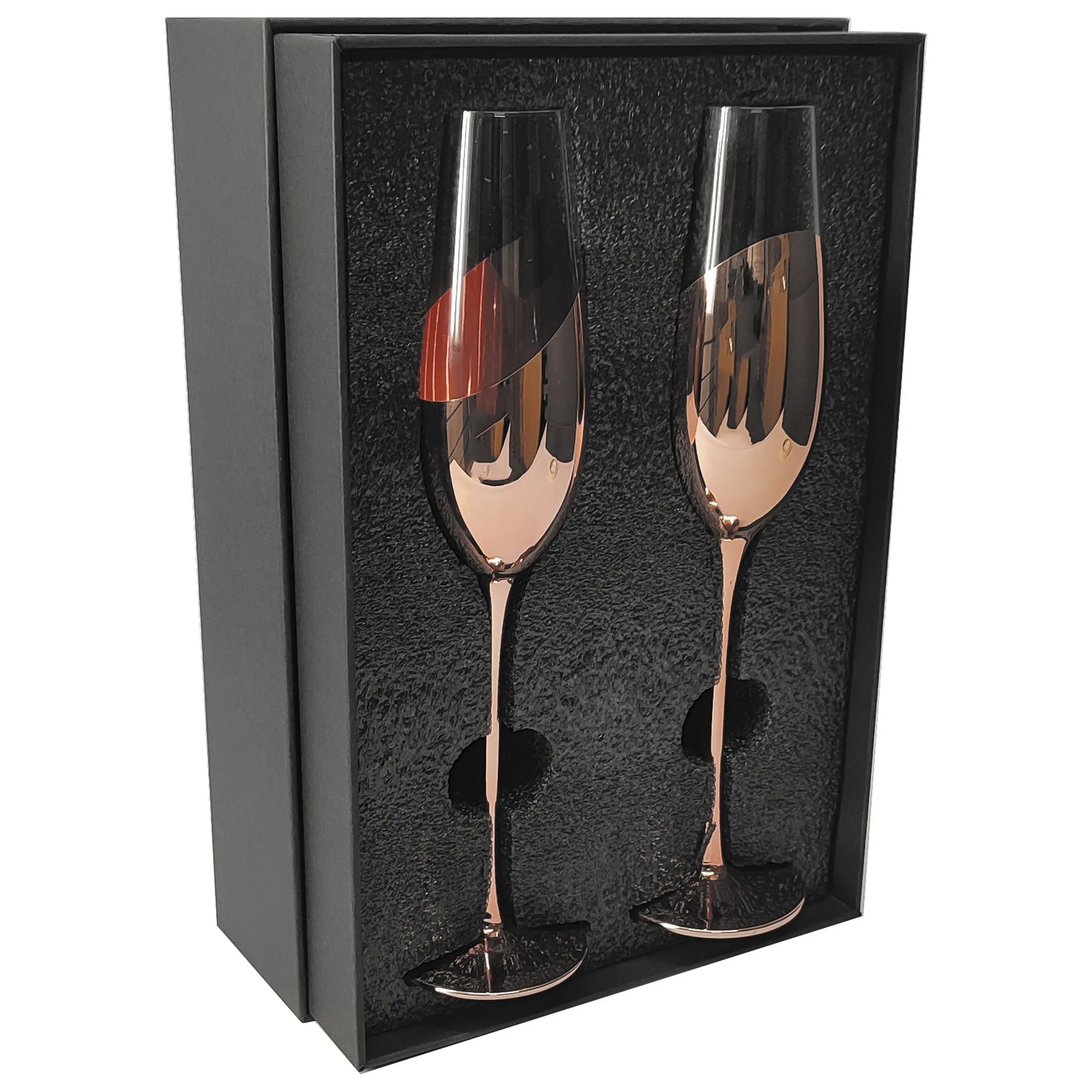 Set de 2 Copas Champagne Encobrizadas 1
