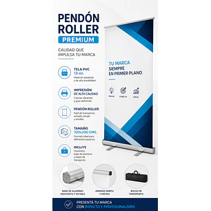 Pendón Roller Tela Pvc 100 x 200cms