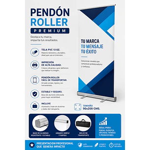 Pendón Roller Tela PVC 90x200cms