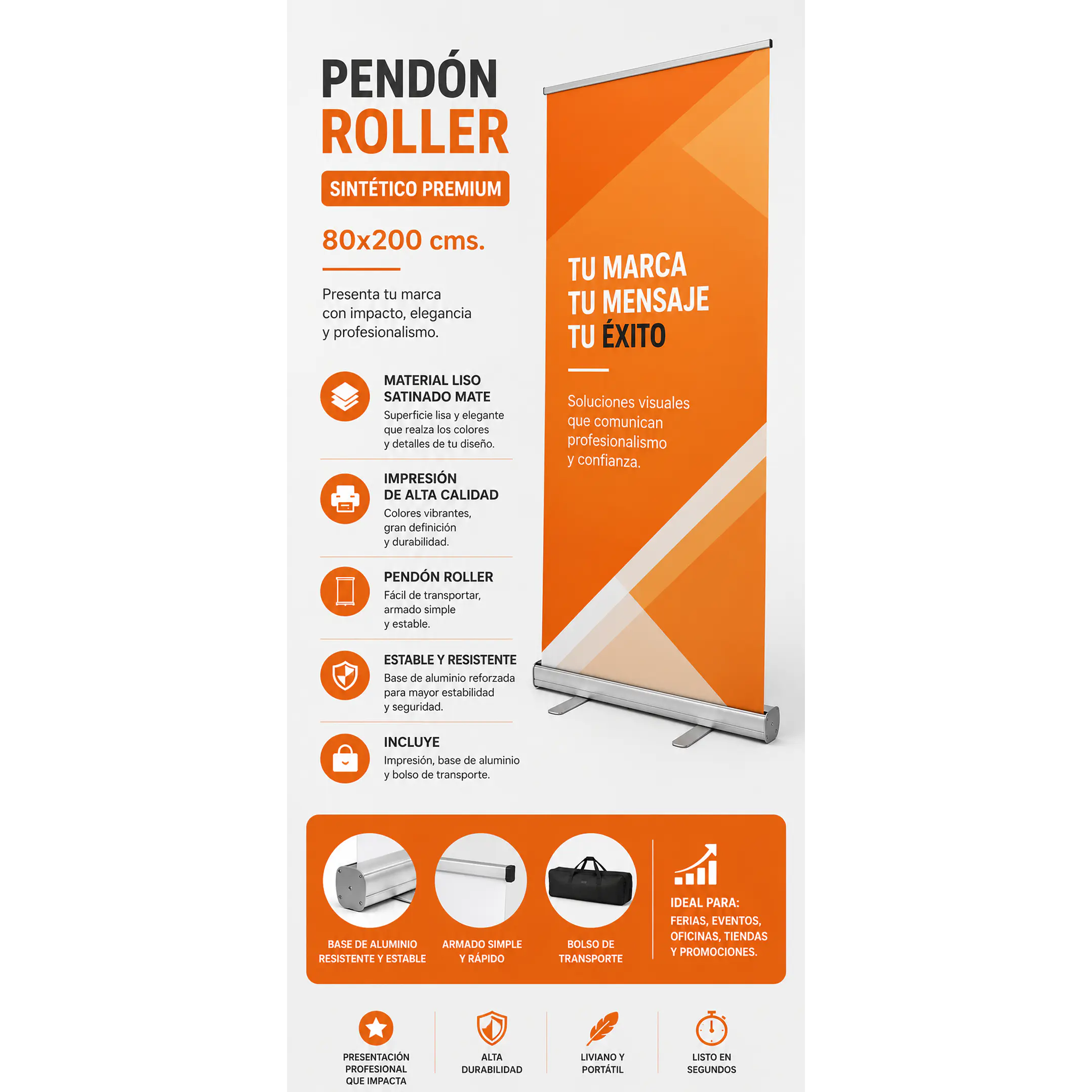 Pendon Roller Sintetico Premium 80x200 cms 1
