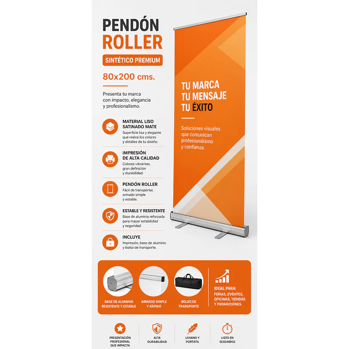Pendon Roller Sintetico Premium 80x200 cms 1