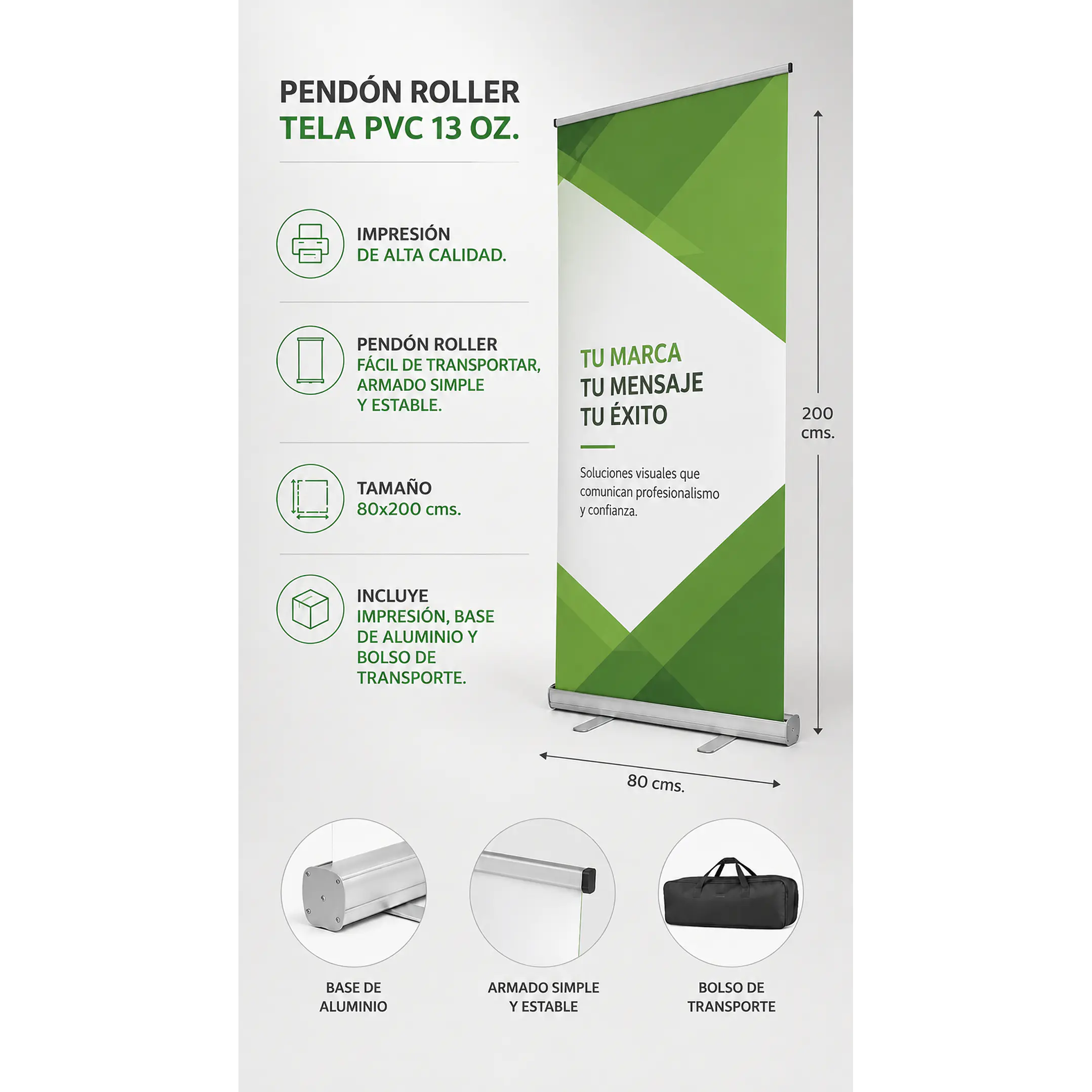 Pendón Roller Tela Pvc 80x200cms 1