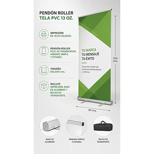 Pendón Roller Tela Pvc 80x200cms