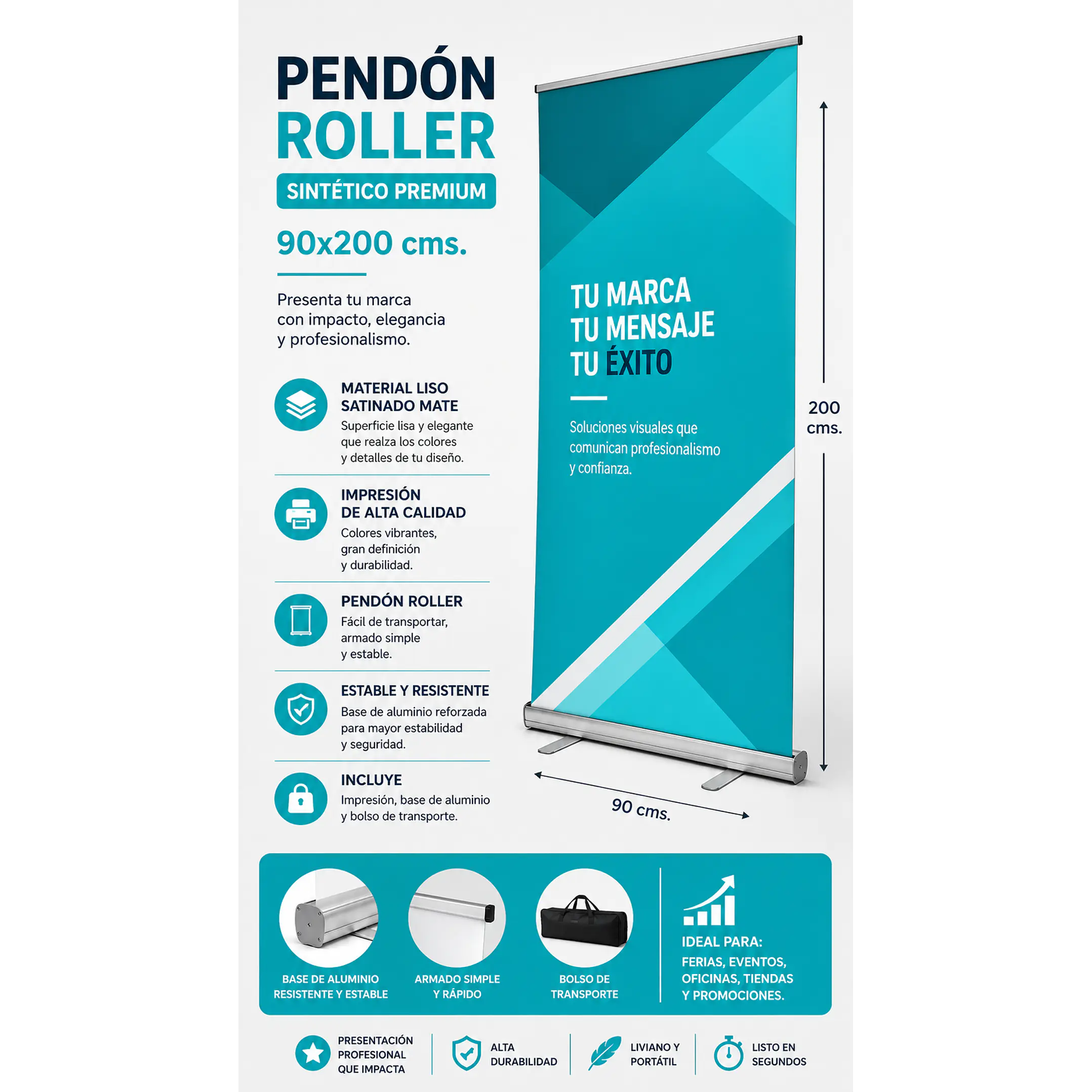 Pendón Roller Sintetico Premium 90x200cms 1