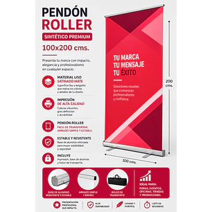 Pendón Roller Sintetico Premium 100x200cms