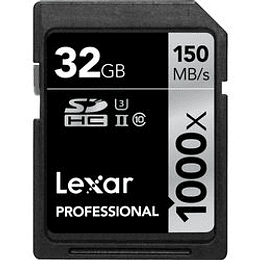 Arriendo de Tarjeta de Memoria Lexar SDhc 32GB 1000x UHS-II clase 10