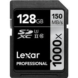 Arriendo de Tarjeta de Memoria Lexar SDxc 128GB 1000x UHS-II clase 10