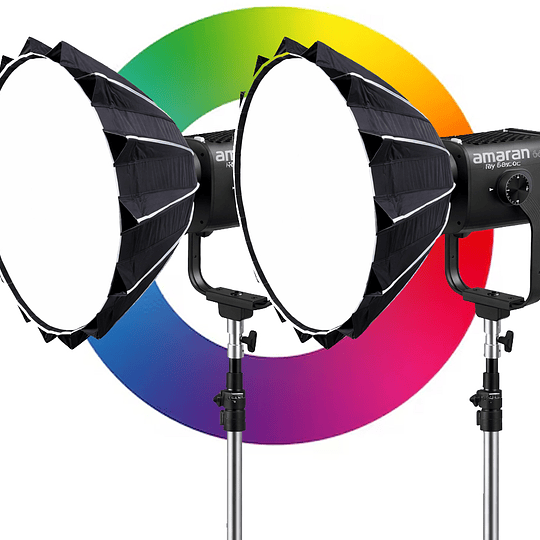Kit de dos luces LED Amaran 660c RGB con softbox Lightdome