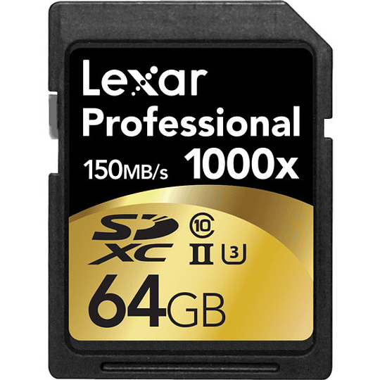 Arriendo de Tarjeta de Memoria Lexar SDxc 64GB 1000x UHS-II clase 10