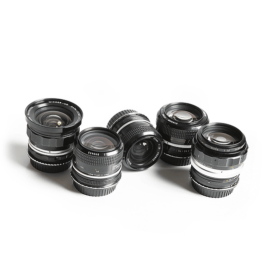 Arriendo de maleta de 5 lentes Nikon VINTAGE Sony-E