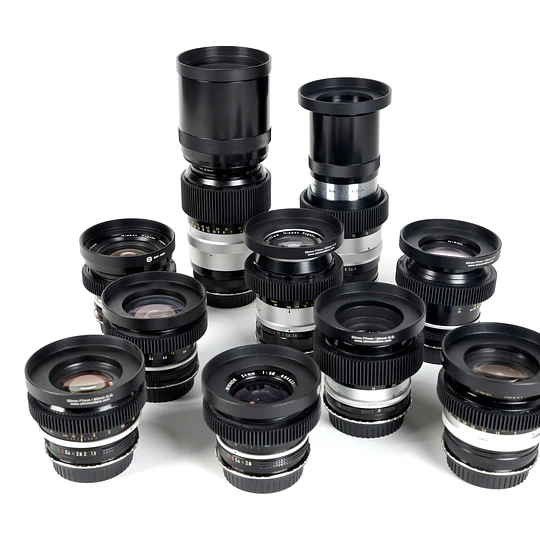 Arriendo de maleta de 10 lentes Nikon VINTAGE Montura EF