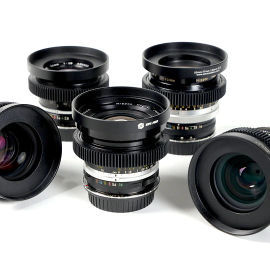Arriendo de maleta de 5 lentes Nikkor Vintage Montura EF