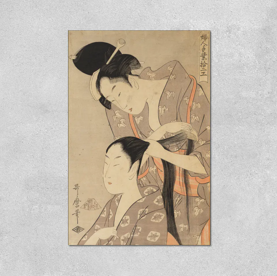 El peinado - Kitagawa Utamaro 1