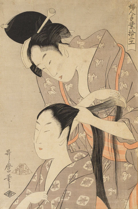 El peinado - Kitagawa Utamaro