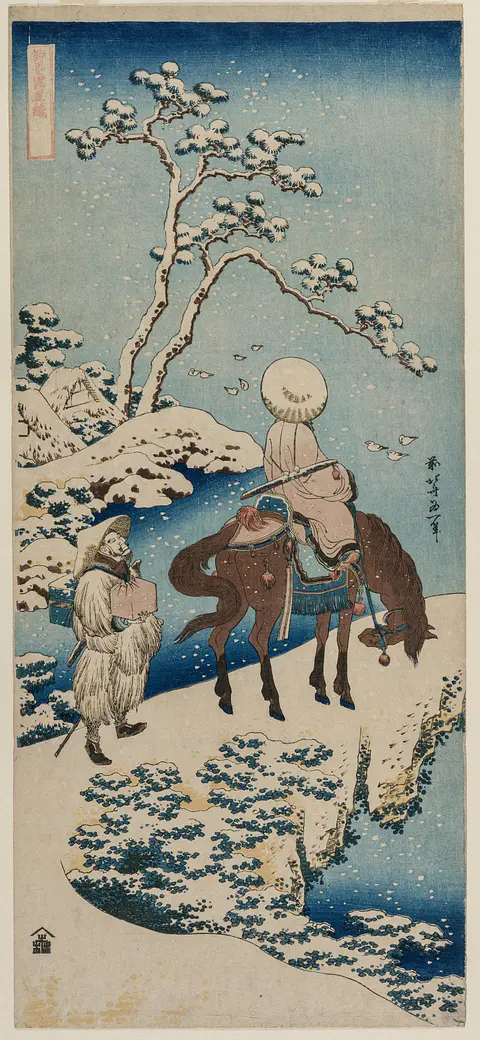 Viajero en la nieve - Katsushika Hokusai