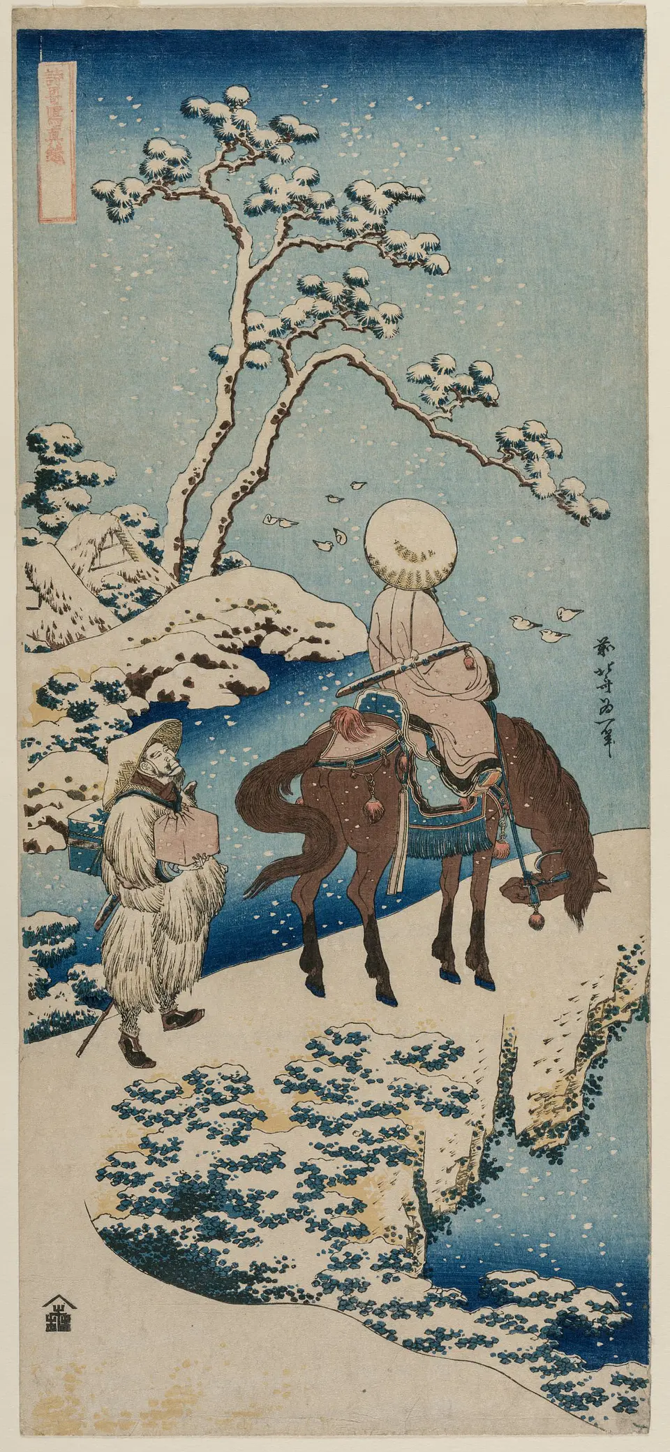 Viajero en la nieve - Katsushika Hokusai 1