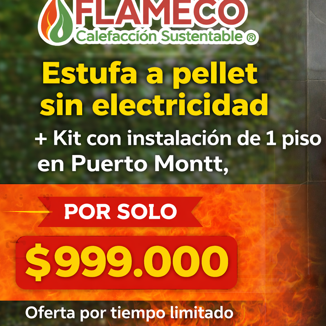 Pack Estufa a pellet + Kit + Instalación Vertical de 1 piso en Puerto Montt 1