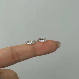 Zircon hoops Silver 9mm 