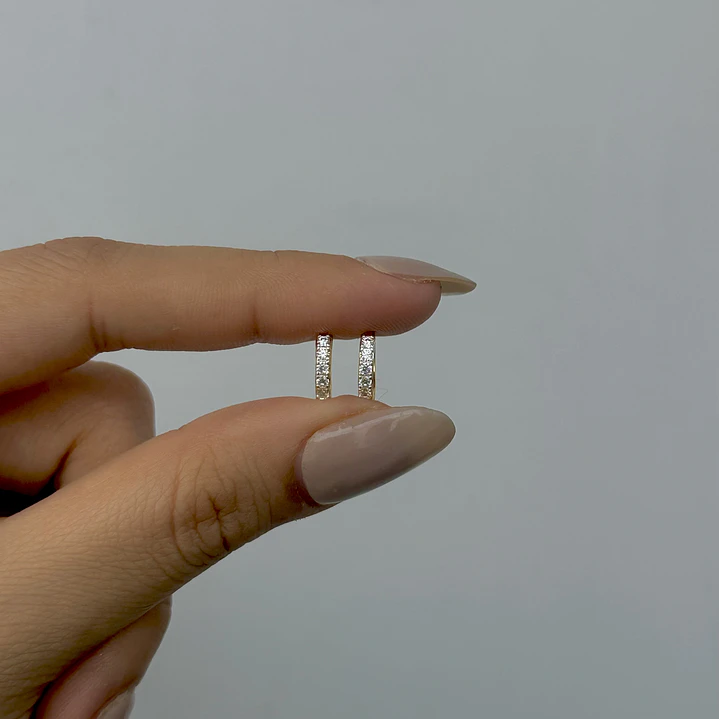 Zircon hoops Gold 9mm 2