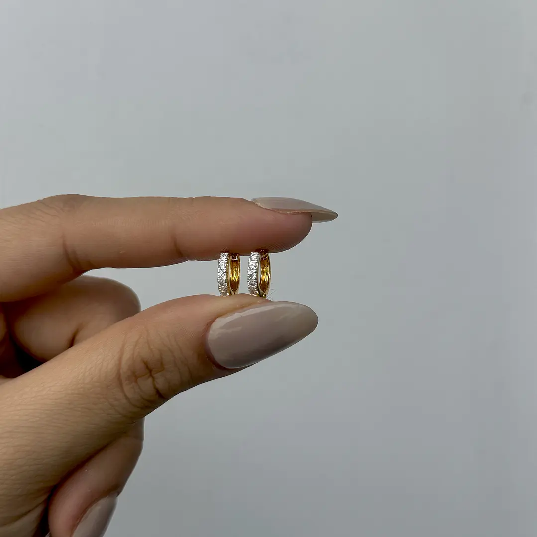Zircon hoops Gold 9mm 4