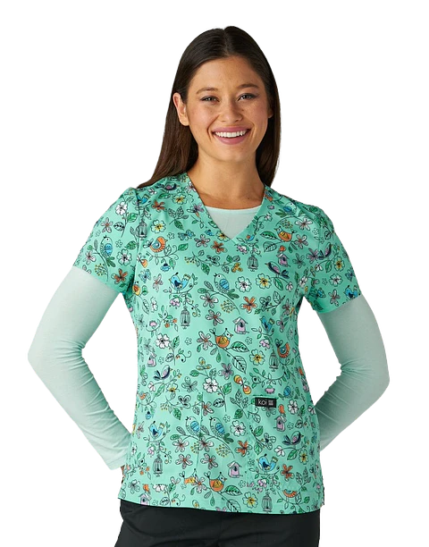 Pechera Clínica Floral Verde Koi