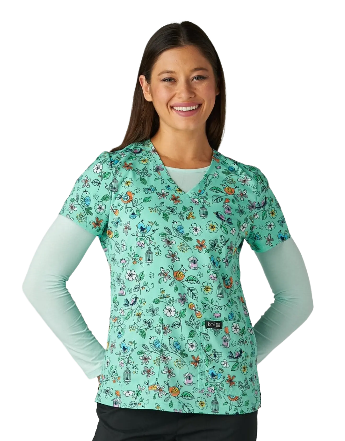 Pechera Clínica Floral Verde Koi 1