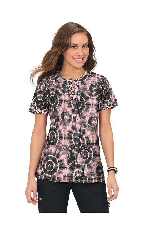 Pechera Clínica Tie Dye Rosada Koi