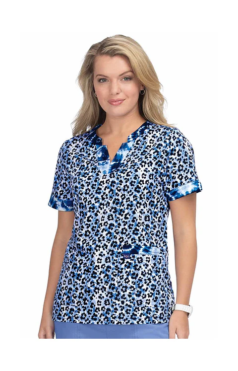 Pechera Clínica Animal Print Azul Koi
