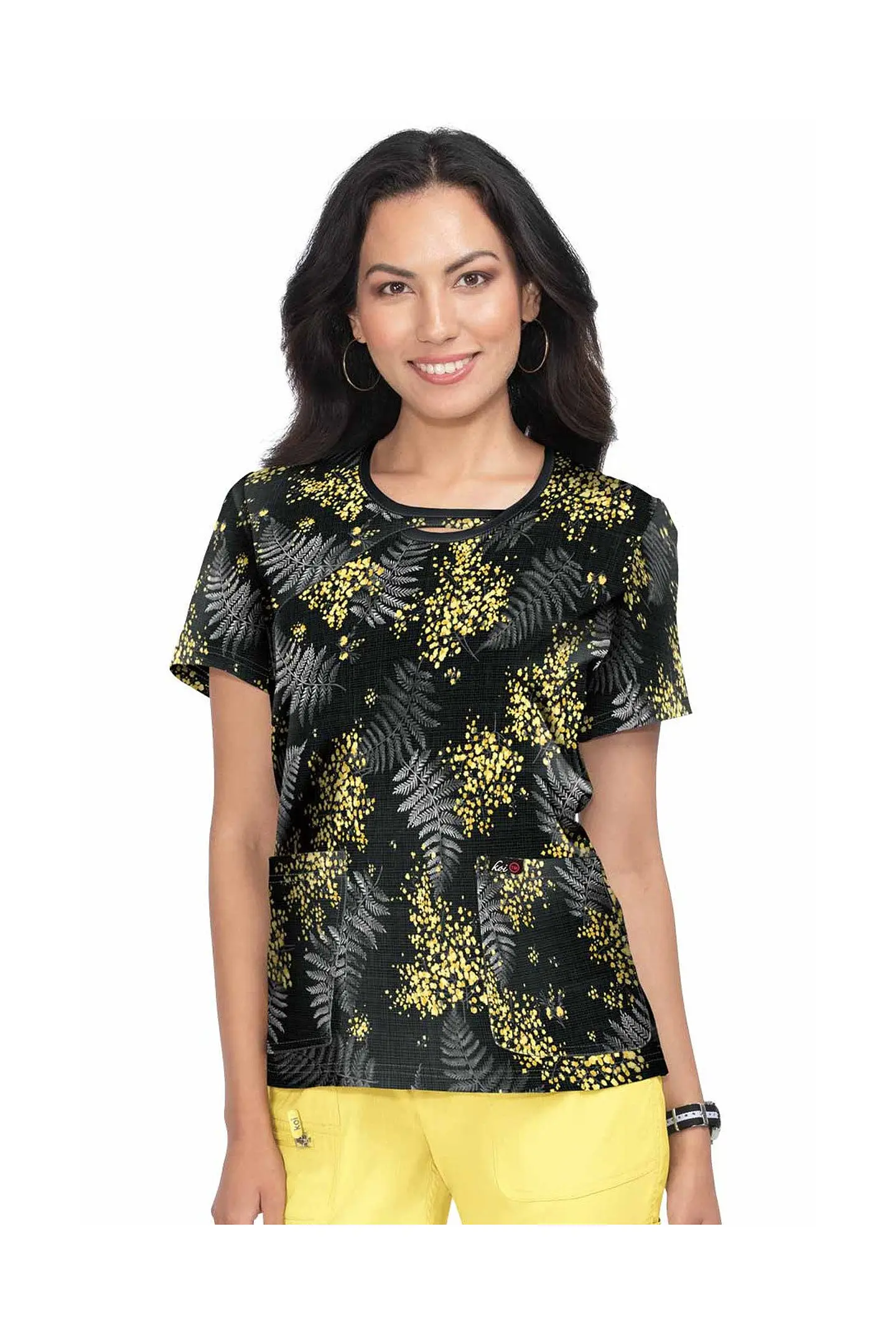 Pechera Clínica Floral Negra Koi 1