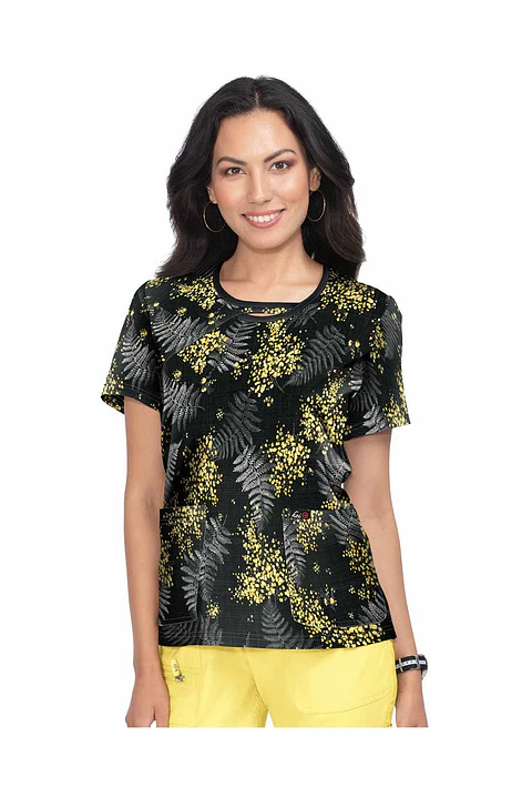 Pechera Clínica Floral Negra Koi
