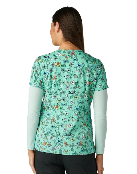 Pechera Clínica Floral Verde Koi