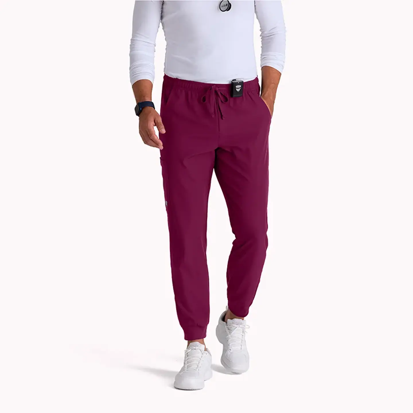 Pantalón Clínico Hombre Burdeo Skechers 1