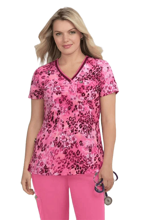 Pechera Clínica Animal Print Rosada Koi